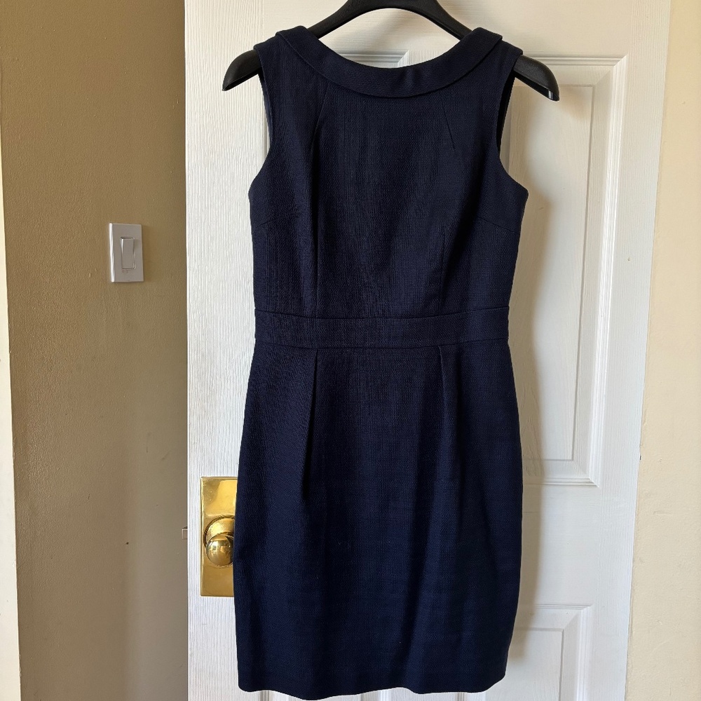 Boden navy tweed dress, fully lined, size 4P